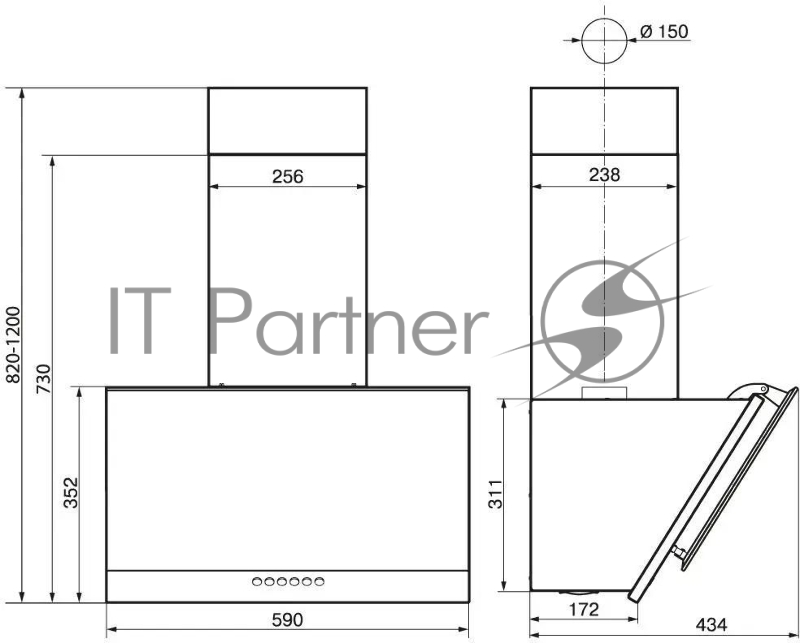 Кухонная вытяжка Рубин Ceramics S4 60Н-700-Э4Д нерж/цемент ELIKOR