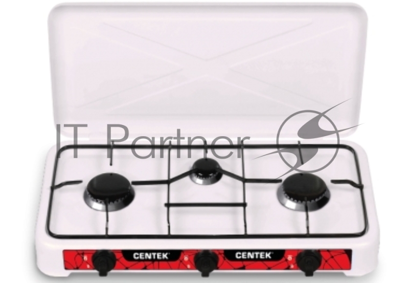 Газовая плита Centek CT-1522 белый Centek CT-1522 (белая), 3 конфорки, КРЫШКА, сменные форсунки баллон/магистраль