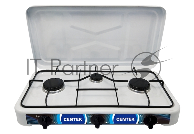 Газовая плита Centek CT-1522 белый Centek CT-1522 (белая), 3 конфорки, КРЫШКА, сменные форсунки баллон/магистраль