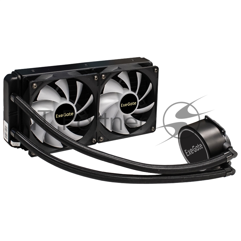Система водяного охлаждения ExeGate EX293457RUS BlackWater-240V2.PWM.RGB черный 120мм алюминий 2000rpm 22db 4-pin 220W