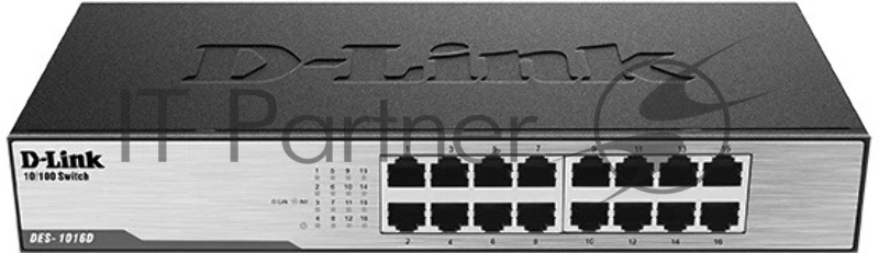 Неуправляемый коммутатор D-Link DES-1016D/I1A с 16 портами 10/100Base-TX