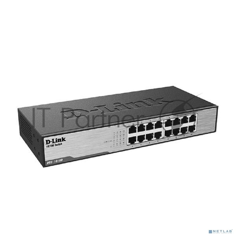 Неуправляемый коммутатор D-Link DES-1016D/I1A с 16 портами 10/100Base-TX