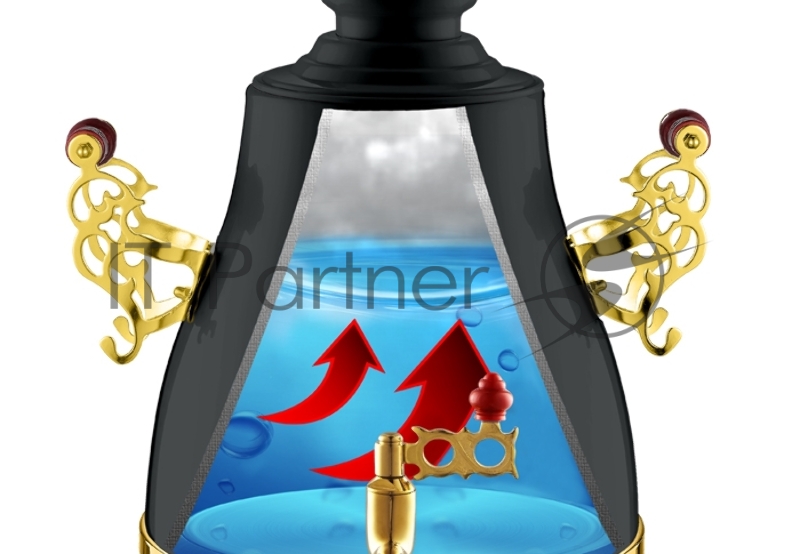 Самовар Centek CT-0092 B (черн+рисунок+золото), 4.0л, 2300Вт, поддерж.t + LED индикатор, керам зав