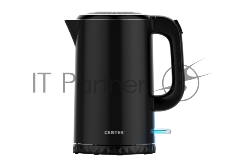 Чайник электрический Centek CT-0020 (Black) металл 1.7л, 2200W, бесшовная колба, двойные стенки