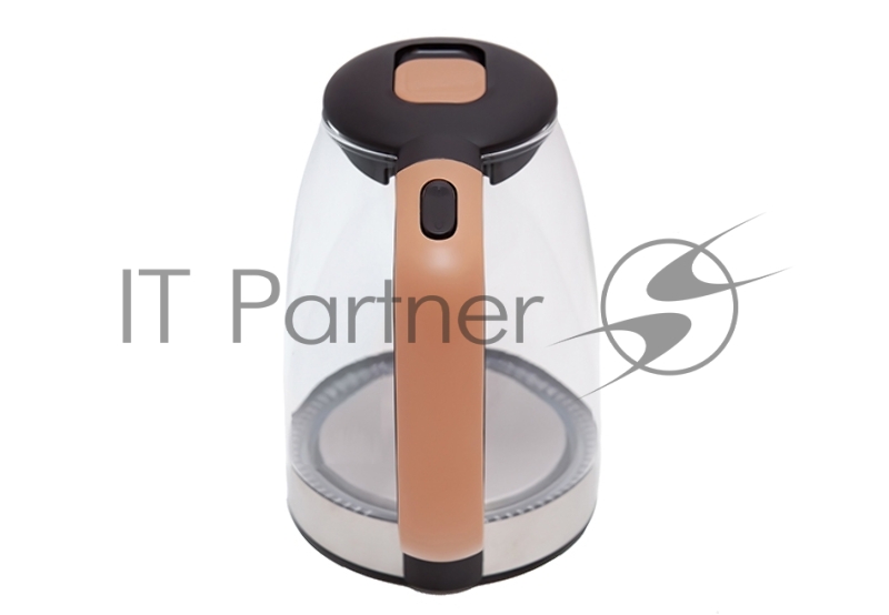 Чайник Centek CT-0065 <Beige> стекло, 1.7л 2200Вт, LED-подсветка, мерная шкала, защита от вкл б/воды