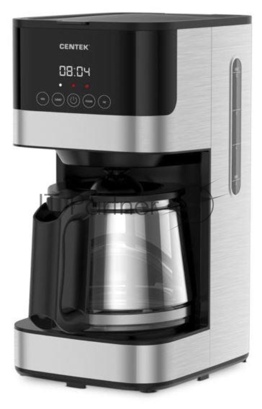 Кофеварка капельная Centek CT-1150 черный/сталь, исп. кофе - молотый, 1.5 л, 1000 Вт.