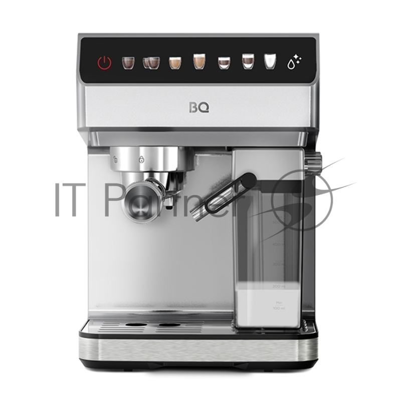 BQ CM7004 Steel. Кофеварка Эспрессо / PREMIUM/ ULKA помпа / Давление 20 бар / LED- дисплей / Насадка капучинатор/ Превосходная мощность и вместимость / Мощность:1450 Вт обеспечивает быстрое приготовление, а съемный резервуар для воды объемом 1,6л поз