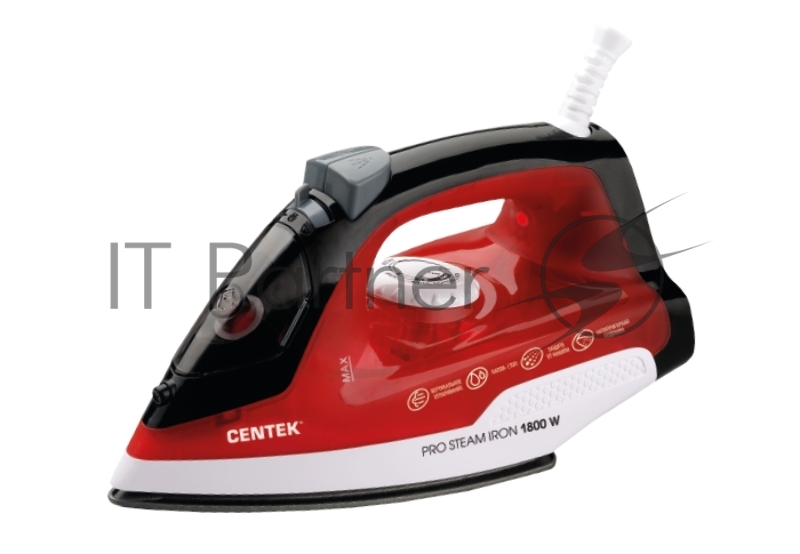 Утюг Centek CT-2347 RED 1800Вт, антипригар. подошва, паровой удар, самоочистка, 200мл