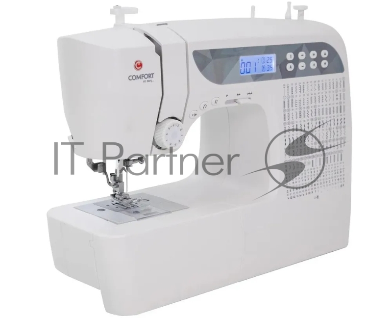 Швейная машина Comfort 1001 200 операций, 9 видов петель, жк дисплей, нитевдеватель , горизонтальный челнок, русск./англ. алфавит, плавная регулировка скорости на корпусе, регулятор давления лапки, нитевдеватель, возможность шитья двойной иглой, во
