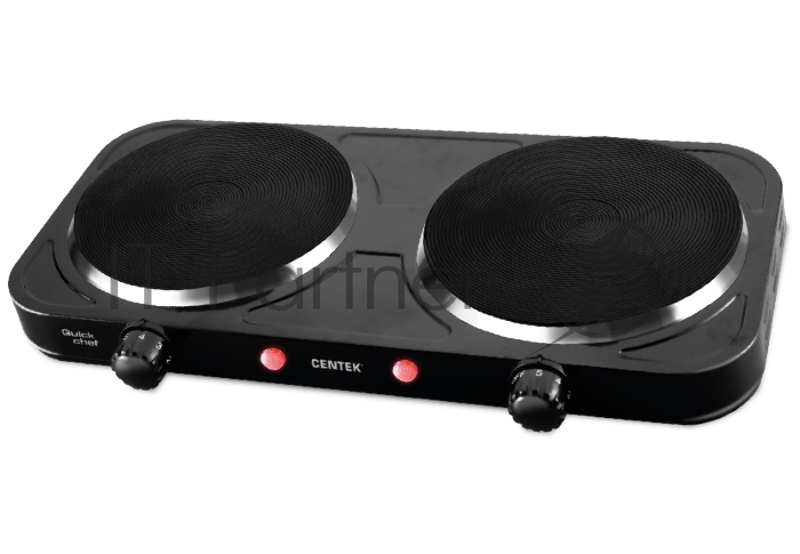 Электрическая плитка Centek CT-1507 Black 2конф ЧУГУН 155мм, 2000Вт, индикатор работы