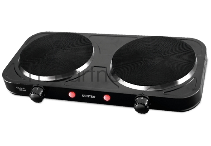 Электрическая плитка Centek CT-1507 Black 2конф ЧУГУН 155мм, 2000Вт, индикатор работы