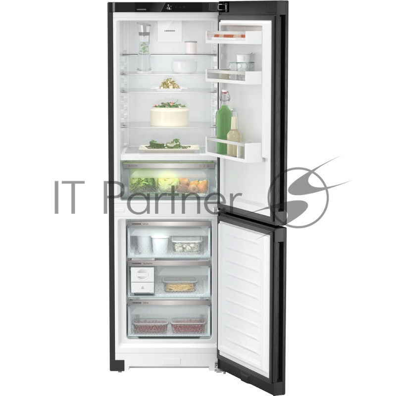 Холодильник Liebherr CBNbda 5223-22 001 черная нержавеющая сталь двухкамерный 225/94л морозилка снизу, No Frost