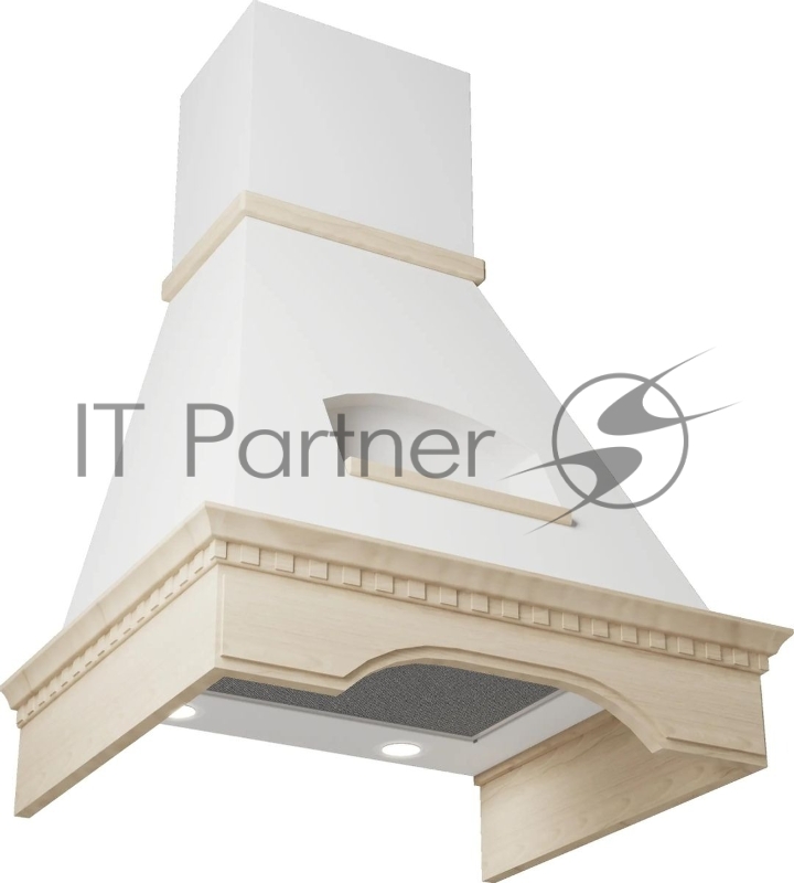 Вытяжка каминная Elikor Floreale 90П-650-П3Д белый муар управление: кнопочное (1 мотор)