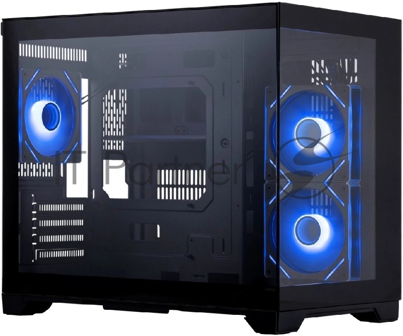 Корпус 1STPLAYER MEGAVIEW MV6-TP ARGB Black / mATX / 3x120mm ARGB fans / MV6-TP-BK-2FC7R-1FC7