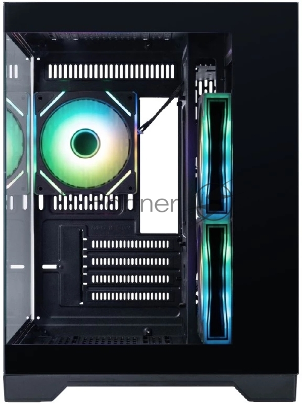 Корпус 1STPLAYER MEGAVIEW MV6-TP ARGB Black / mATX / 3x120mm ARGB fans / MV6-TP-BK-2FC7R-1FC7