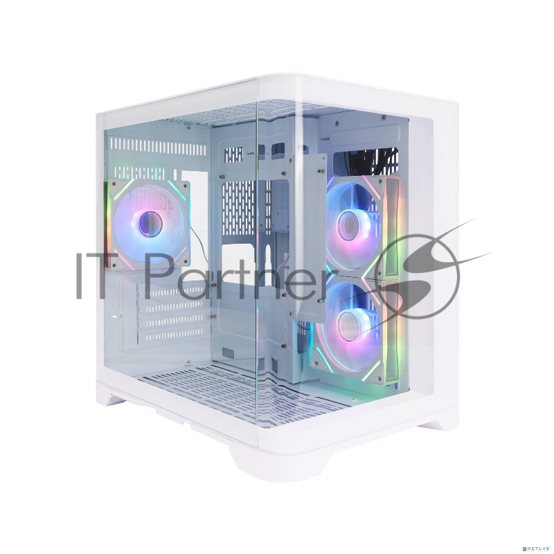 Корпус 1STPLAYER UVIEW UV5 ARGB White / mATX / 3x120mm ARGB fans / UV5-WH-2FC7R-W-1FC7-W