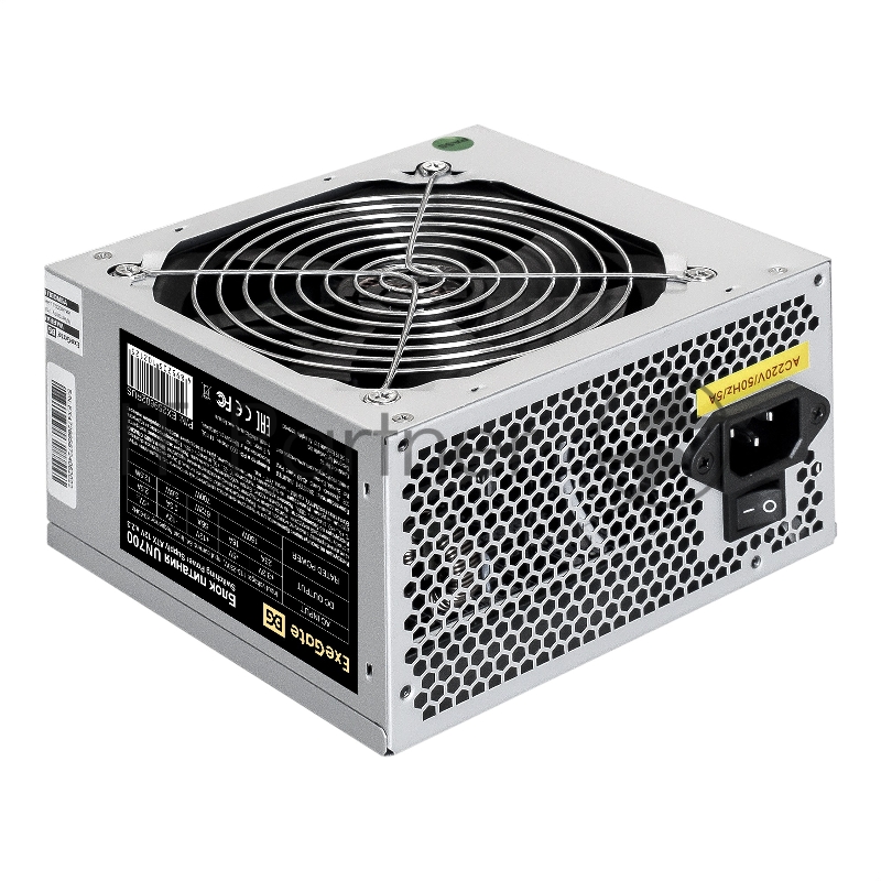 Блок питания 700W ExeGate UN700 (ATX, 12cm fan, 24pin, 2x(4+4)pin, 2xPCI-E, 5xSATA, 3xIDE)