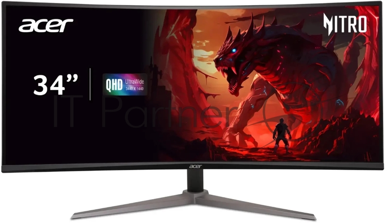Монитор Acer ED340CUS3bmiipx 34 1500R, 21:9, VA, UHD, 1/4ms, 250cd, 180Hz, HDMI, 2xDP, SPK