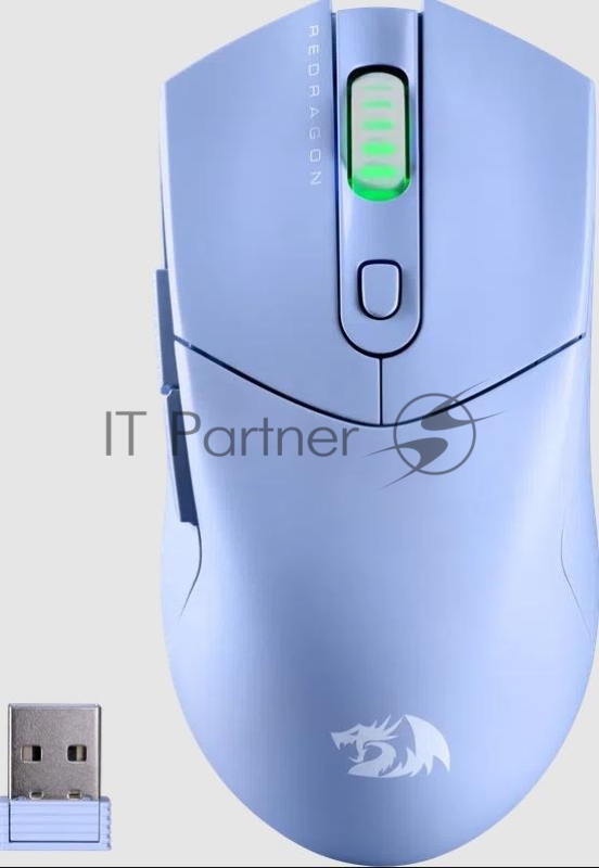 Мышь беспроводная REDRAGON St4r Pro голубой, 26000 dpi, радиоканал, Bluetooth, USB, кнопки - 6