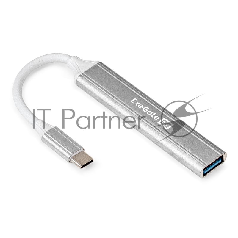 USB-Хаб (концентратор) 4-в-1 ExeGate DUB-3213C (кабель-адаптер USB3.0 Type-C --> 3xUSB2.0, 1xUSB3.0, Plug&Play, черный)