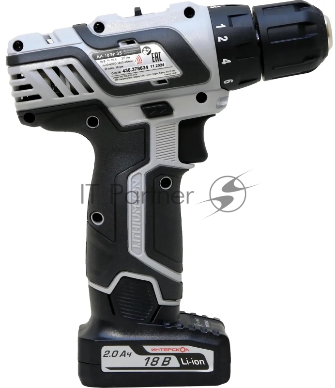 Дрель-шуруповерт Интерскол ДА-18ЭР+ подарок АЗУ-18В 18Вт аккум. патрон:быстрозажимной (436.2.2.15)