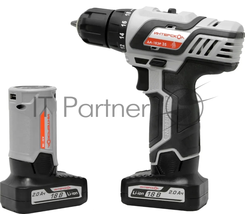 Дрель-шуруповерт Интерскол ДА-18ЭР+ подарок АЗУ-18В 18Вт аккум. патрон:быстрозажимной (436.2.2.15)