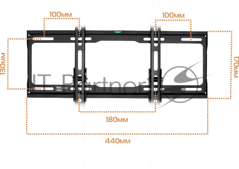 Кронштейн для телевизора Buro MT1 черный 22-65 макс.35кг настенный наклон