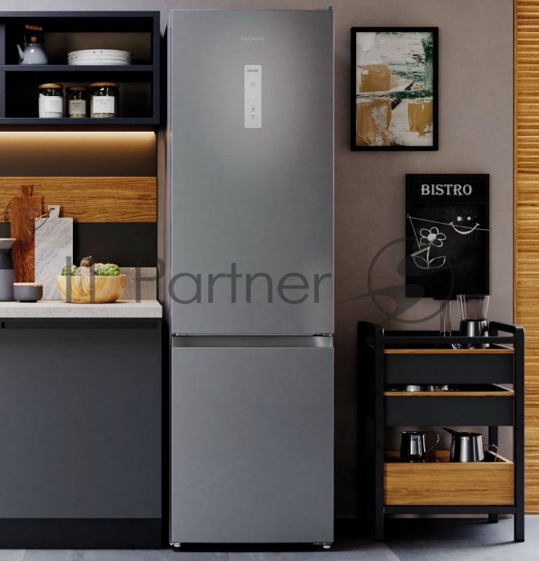 Холодильник HOTPOINT HT5200S (R) серебристый двухкамерный 247/78л морозилка снизу, No Frost