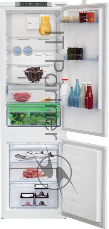 Встраиваемый холодильник BEKO BCNA275E3S (7523020054) белый двухкамерный 185/69 л морозилка снизу, No Frost