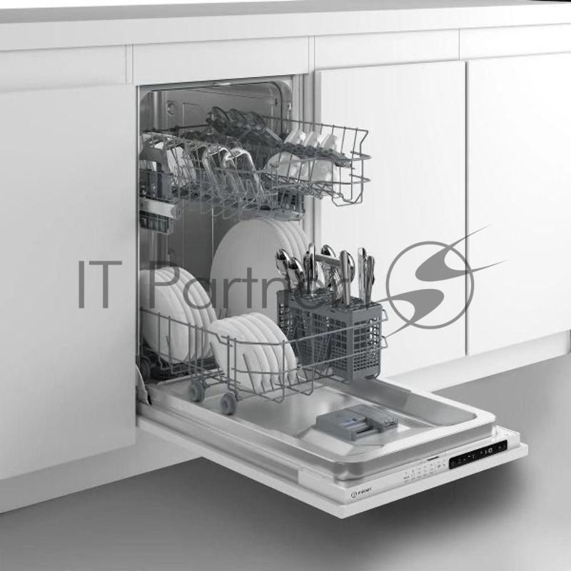 Встраиваемая посудомоечная машина INDESIT 45CM DIS 1C59, узкая, ширина 44.8см, полновстраиваемая, загрузка 10 комплектов