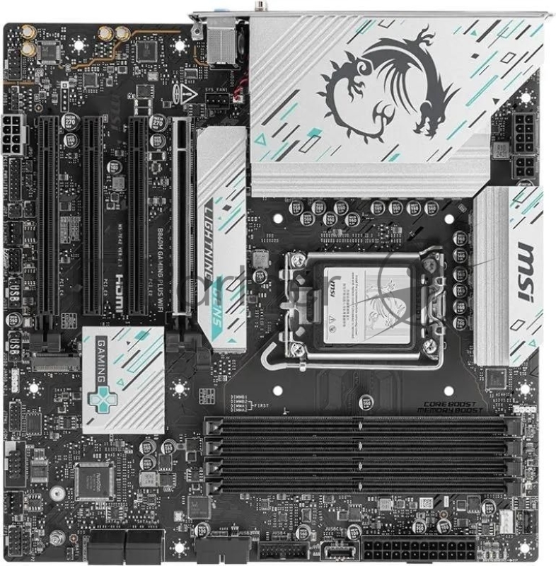 Материнская плата MSI B860M GAMING PLUS WIFI Soc-1851 Intel B860 4xDDR5 mATX AC`97 8ch(7.1) 5Gigabit RAID+HDMI+DP