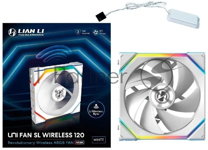 Вентилятор для корпуса Lian-Li Uni Fan SL Wireless 120 ARGB 120х124.5x28 белый 4-pin 28.5дБ (G99.12SL1W1W.R0) Ret