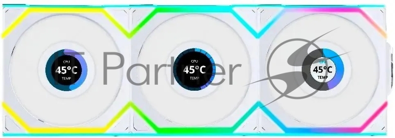 Вентилятор для корпуса Lian-Li Uni Fan SL Wireless 120 LCD ARGB 120х124.5x28 белый 4-pin 29.5дБ (упак.:3шт) (G99.12SLLCD1W3W.R0) Ret