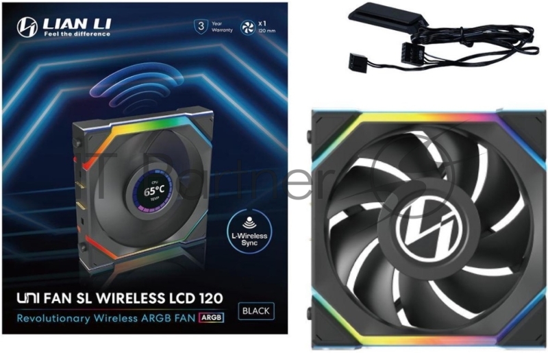 Вентилятор для корпуса Lian-Li Uni Fan SL Wireless 120 LCD ARGB 120х124.5x28 черный 4-pin 29.5дБ (G99.12SLLCD1W1B.R0) Ret