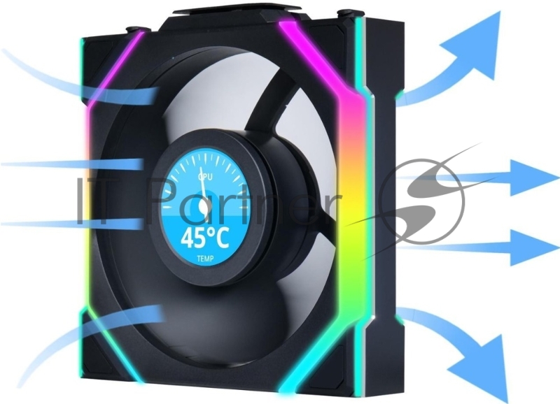 Вентилятор для корпуса Lian-Li Uni Fan SL Wireless 120 LCD ARGB 120х124.5x28 черный 4-pin 29.5дБ (G99.12SLLCD1W1B.R0) Ret