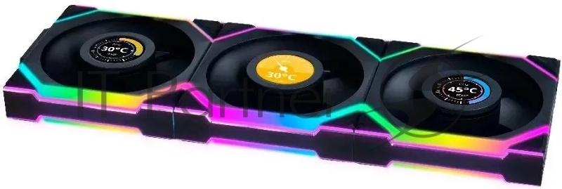 Вентилятор для корпуса Lian-Li Uni Fan SL Wireless 120 LCD ARGB 120х124.5x28 черный 4-pin 29.5дБ (упак.:3шт) (G99.12SLLCD1W3B.R0) Ret