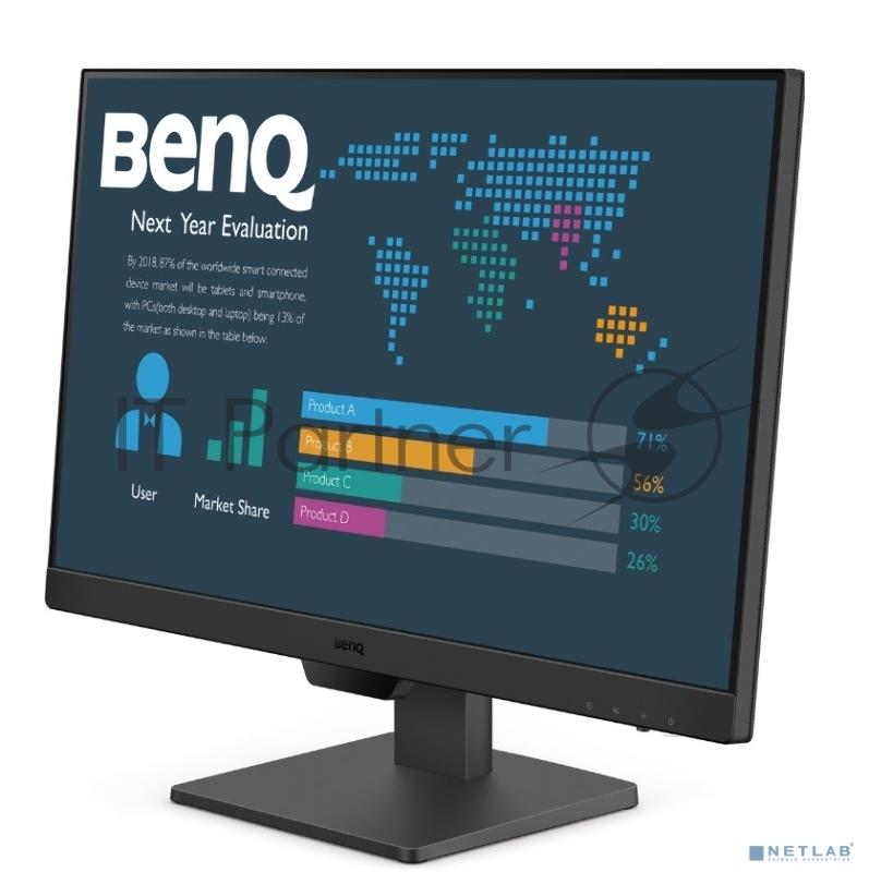 Монитор 23.8 BenQ GW2490 (BL2490) IPS 1920x1080, 100 Гц, 5 мс, 16:9, 250 кд/м2, 2xHDMI, 1xDP, 1x3.5 мм, черный