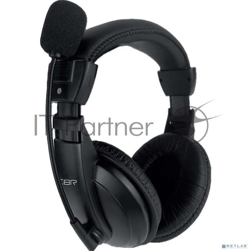 Полноразмерная компьютерная гарнитура CBR CHP 735, 2 x mini-jack 3,5 mm, регул. громк., регул. оголовья, длина каб. 2м, цвет чёрный