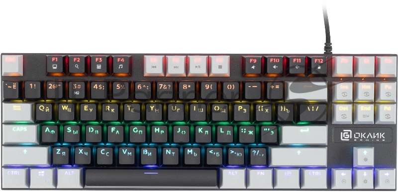 Клавиатура Оклик K600X механическая черный/серый USB Multimedia for gamer LED