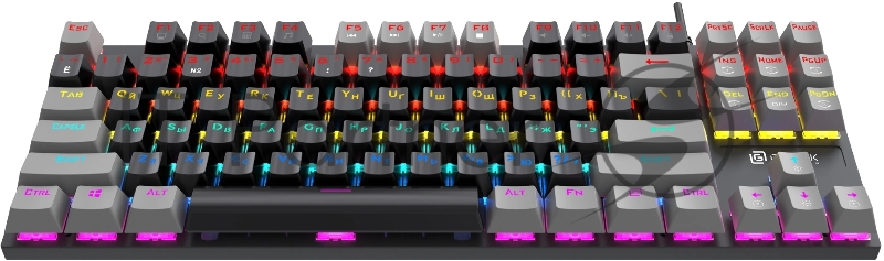 Клавиатура Оклик K600X механическая черный/серый USB Multimedia for gamer LED