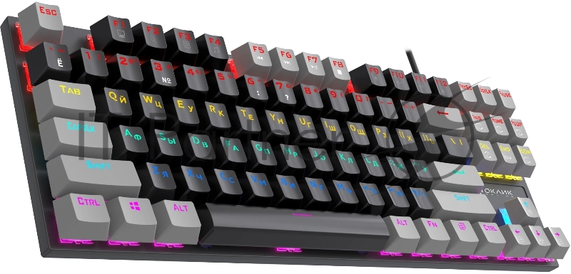 Клавиатура Оклик K600X механическая черный/серый USB Multimedia for gamer LED