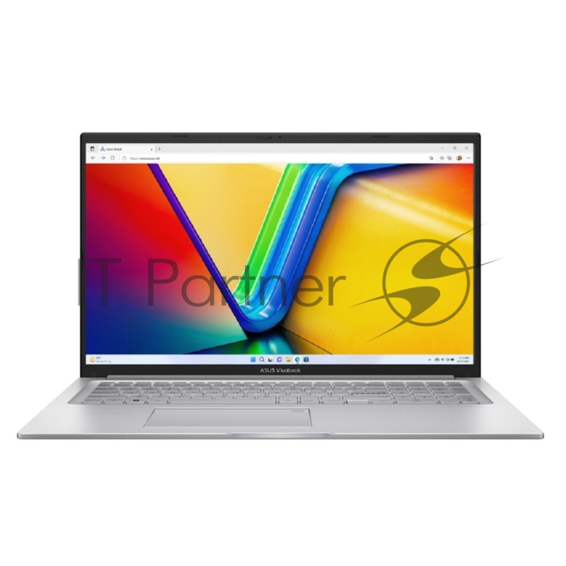 Ноутбук ASUS X1704V (X1704VA-AU515) 17.3/FHD/IPS/250N/60Hz/i5-1335 Iris Xe/FingerPrint/Backlit/DOS/Cool Silver (90NB10V1-M00K20)