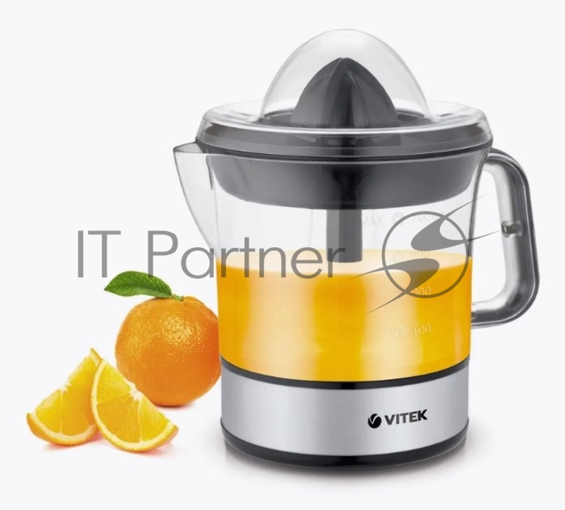 Соковыжималка цитрусовая Vitek VT-3669 25Вт рез.сок.:700мл. стальной/черный