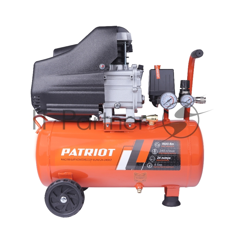 Компрессор поршневой Patriot Optima Euro 24-240K2 масляный 240л/мин 24л 1500Вт оранжевый/черный