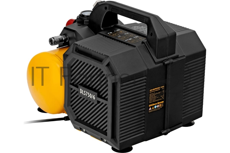 Компрессор DLS750/6 безмасляный малошумный 750 Вт, 140 л/мин,ресивер 6 л Denzel