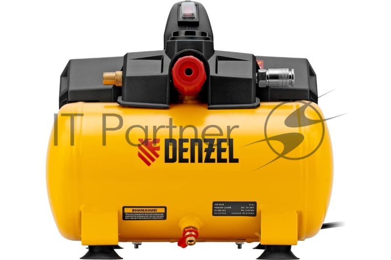 Компрессор DLS750/6 безмасляный малошумный 750 Вт, 140 л/мин,ресивер 6 л Denzel