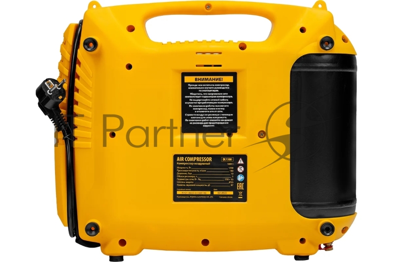 Компрессор воздушный DL1300, 10 бар, 1,3 кВт, 180 л/мин, 5 л, с набором аксессуаров Denzel