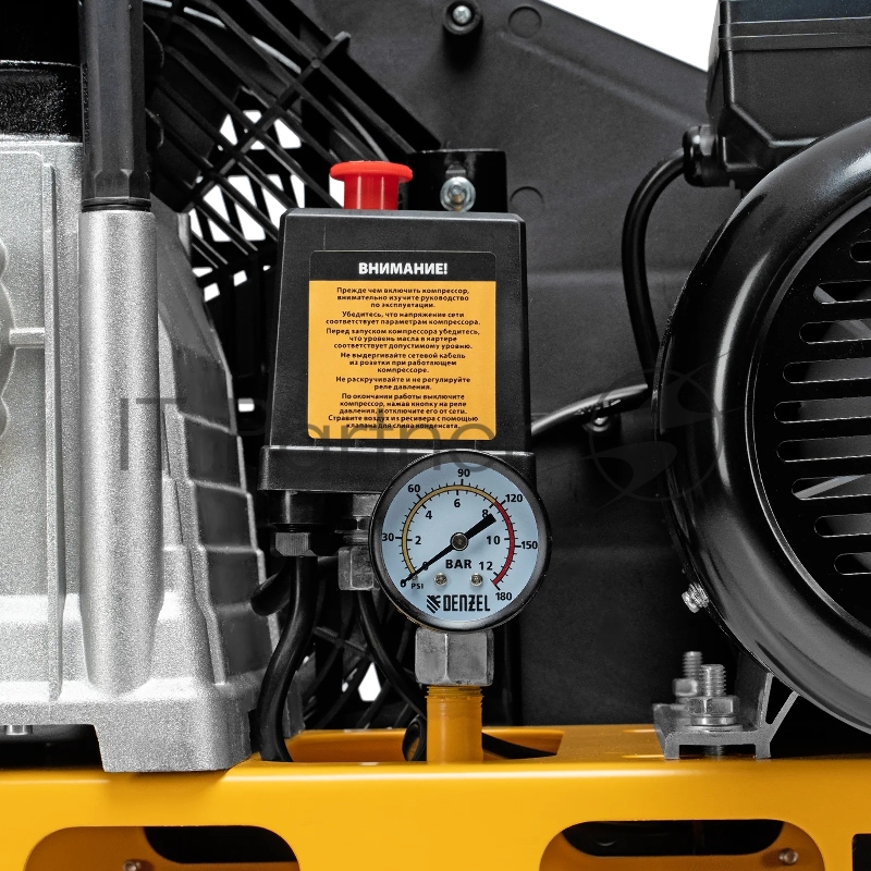 Компрессор воздушный рем. привод BCI 2200/100, 2,2 кВт, 100 литров, 420 л/мин Denzel