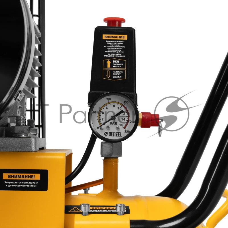 Компрессор воздушный рем. привод BCV 4000-T/100, 4,0 кВт, 100 литров, 690 л/мин Denzel