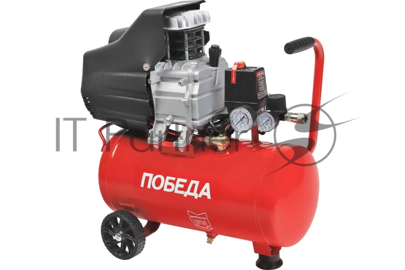 Компрессор Победа поршневой масляный KM 24-230, 230 л/мин, 8 бар, 1500 Вт, 24 л, быстросъемный 1/4
